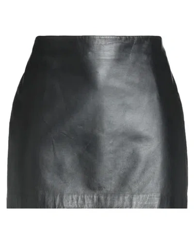 Seventy Venezia Woman Mini Skirt Black Size 10 Leather