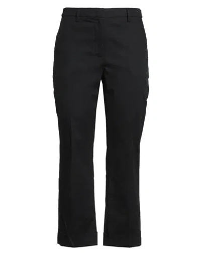 SEVENTY VENEZIA SEVENTY VENEZIA WOMAN PANTS BLACK SIZE 6 COTTON, ELASTANE