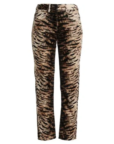 Seventy Venezia Woman Pants Black Size 8 Cotton In Animal Print