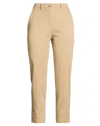 Seventy Venezia Woman Pants Camel Size 4 Cotton, Elastane In Neutral