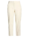 Seventy Venezia Woman Pants Cream Size 10 Linen, Cotton, Elastane In Neutral