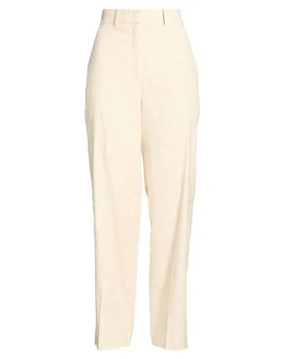 Seventy Venezia Woman Pants Cream Size 4 Linen, Cotton, Elastane In Neutral