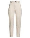 Seventy Venezia Woman Pants Cream Size 6 Viscose, Polyamide, Elastane In Gray