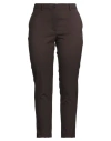 Seventy Venezia Woman Pants Dark Brown Size 12 Polyester, Virgin Wool, Elastane In Brown