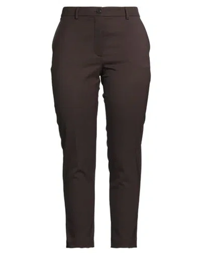 Seventy Venezia Woman Pants Dark Brown Size 12 Polyester, Virgin Wool, Elastane