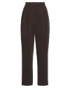 Seventy Venezia Woman Pants Dark Brown Size 12 Polyester, Viscose, Elastane In Black