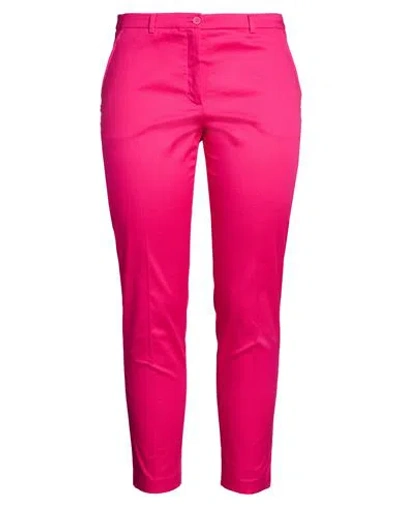 Seventy Venezia Woman Pants Fuchsia Size 6 Cotton, Elastane In Pink