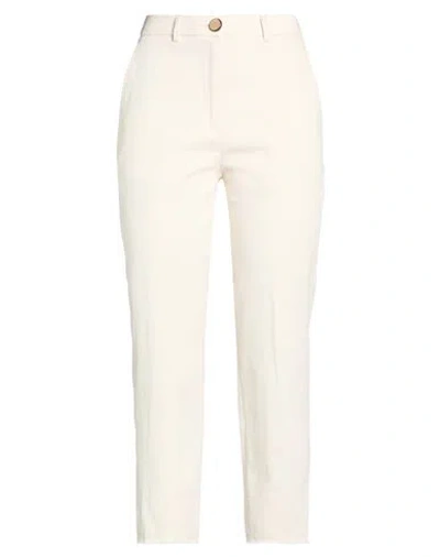 Seventy Venezia Woman Pants Ivory Size 4 Cotton, Elastane In White