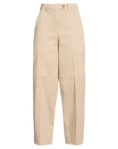 Seventy Venezia Woman Pants Sand Size 6 Lyocell, Cotton, Elastane In Neutral