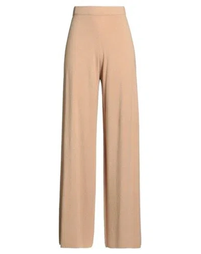 Seventy Venezia Woman Pants Sand Size L Viscose, Polyester, Polyamide In Brown
