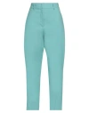Seventy Venezia Woman Pants Turquoise Size 8 Linen, Cotton, Elastane In Blue