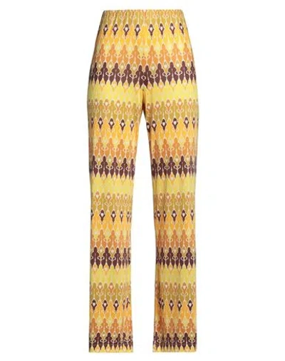 Seventy Venezia Woman Pants Yellow Size M Polyester, Elastane