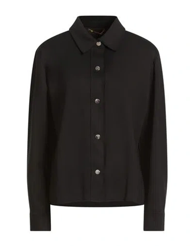 Seventy Venezia Woman Shirt Black Size 14 Polyamide, Cotton, Elastane