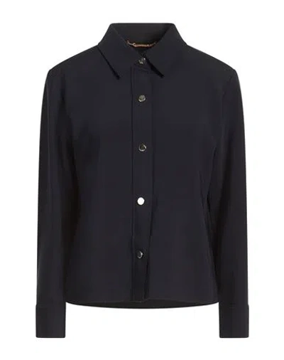 Seventy Venezia Woman Shirt Midnight Blue Size 14 Polyamide, Cotton, Elastane