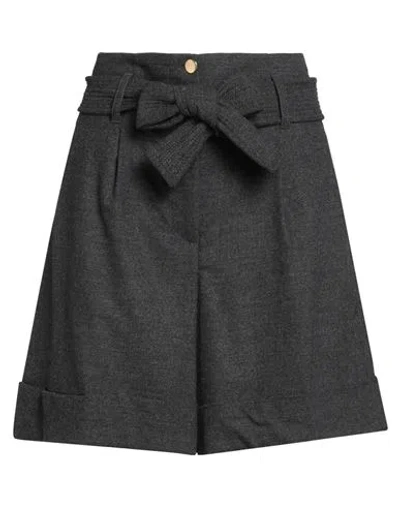 Seventy Venezia Woman Shorts & Bermuda Shorts Charcoal Size 8 Wool, Polyester, Viscose, Polyamide, E In Gray