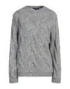 Seventy Venezia Woman Sweater Grey Size S Polyester, Wool, Acrylic In Gray