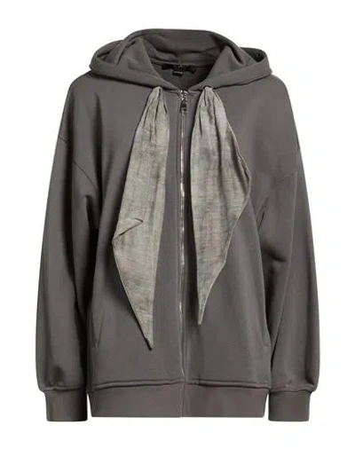 Seventy Venezia Woman Sweatshirt Grey Size L Cotton, Polyester In Black