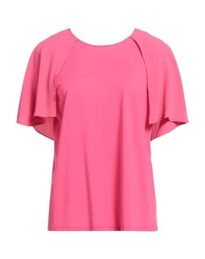 Seventy Venezia Woman Top Fuchsia Size Xl Cotton, Lyocell, Elastane In Pink