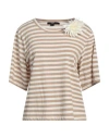 Seventy Venezia Woman T-shirt Sand Size M Cotton In Beige