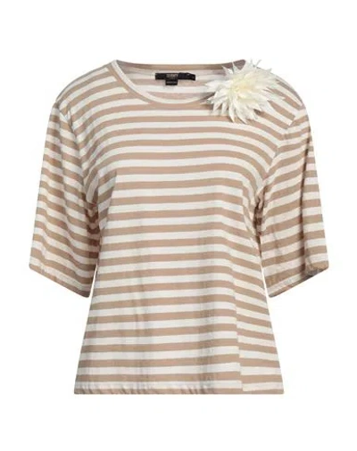Seventy Venezia Woman T-shirt Sand Size M Cotton In Beige