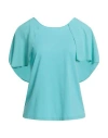 Seventy Venezia Woman Top Turquoise Size Xs Cotton, Lyocell, Elastane In Blue