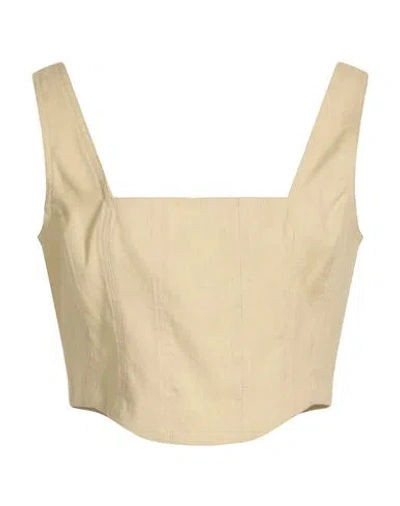 Seventy Venezia Woman Top Beige Size S Linen, Cotton, Elastane In Neutral