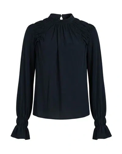 Seventy Venezia Woman Top Black Size 4 Acetate, Silk In Brown