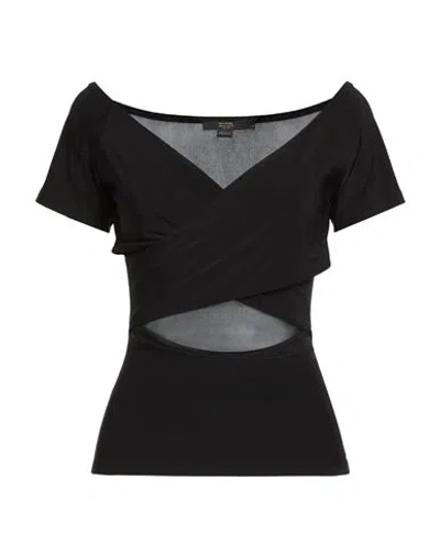 Seventy Venezia Woman Top Black Size M Polyester, Elastane In Animal Print