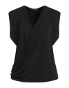 Seventy Venezia Woman Top Black Size Xl Polyester, Elastane