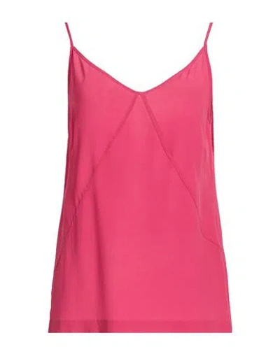 Seventy Venezia Woman Top Fuchsia Size 6 Acetate, Silk In Pink