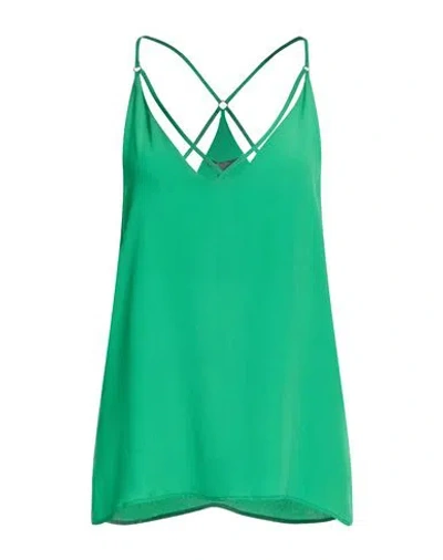 Seventy Venezia Woman Top Green Size 4 Acetate, Silk