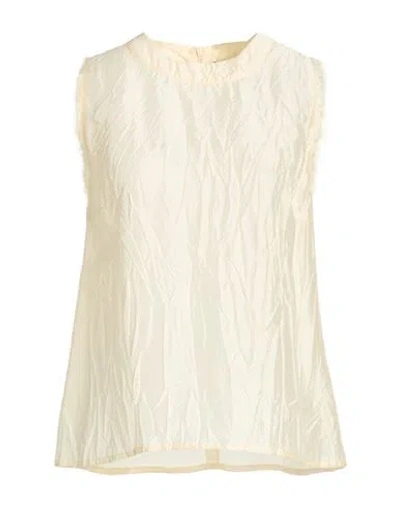 Seventy Venezia Woman Top Pastel Yellow Size 12 Viscose, Silk