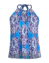 Seventy Venezia Woman Top Purple Size S Viscose In Blue