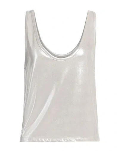 Seventy Venezia Woman Top Silver Size M Polyester, Elastane In Metallic