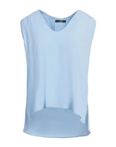 Seventy Venezia Woman Top Sky Blue Size 10 Acetate, Silk