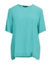 Seventy Venezia Woman Top Turquoise Size 10 Acetate, Silk In Blue