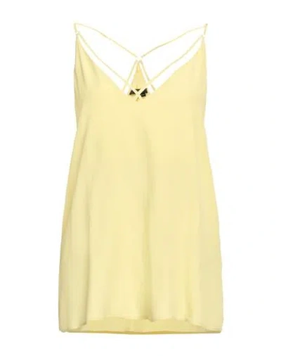 Seventy Venezia Woman Top Yellow Size 8 Acetate, Silk