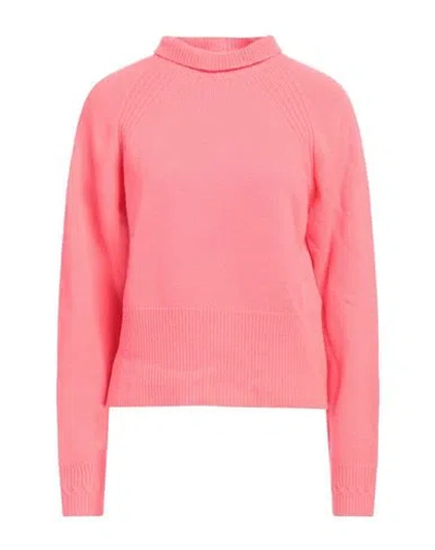 Seventy Venezia Woman Turtleneck Coral Size L Wool, Cashmere In Red