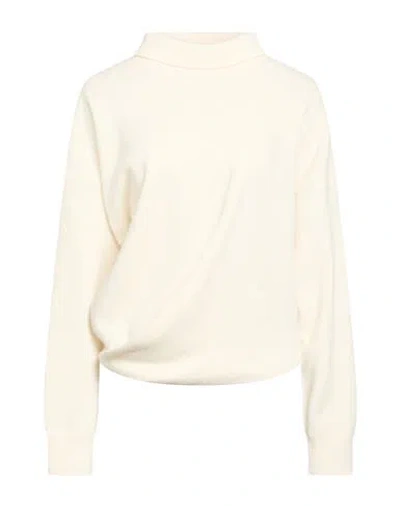 Seventy Venezia Woman Turtleneck Ivory Size M Wool In White
