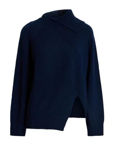 Seventy Venezia Woman Turtleneck Navy Size Xs Virgin Wool, Acrylic In Blue