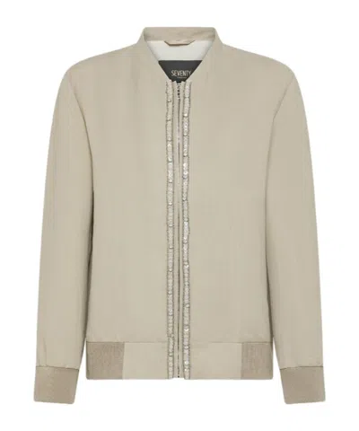 Seventy Viscose Linen Crêpe Jacket With Appliqués