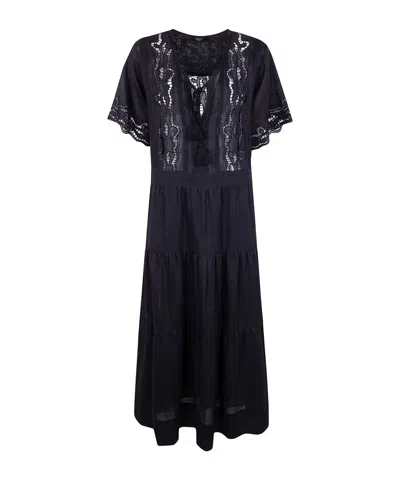 Seventy Tassel Lace Dress In Black