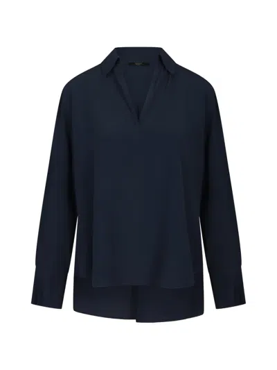Seventy V-neck Long-sleeve Shirt In Blue