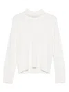 Seventy White Cashmere And Wool Turtleneck Sweater