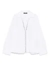 Seventy Classic V-neck White Shirt With Buttoned Cuffs In White