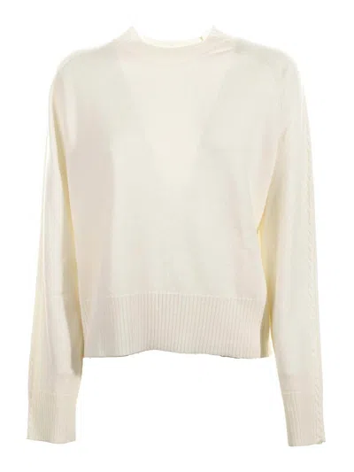 Seventy White Crew Neck Sweater In Cashmere Blend In Cream
