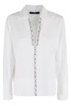 Seventy Plain Poplin Shirt With Stone Embroidery In White