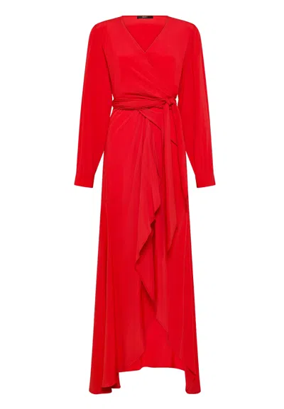 Seventy Woman  Long In Red
