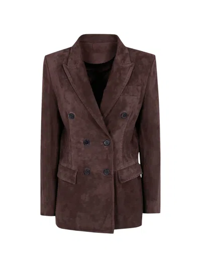 Seventy Women's 100% Calf Suede Jacket In Brown