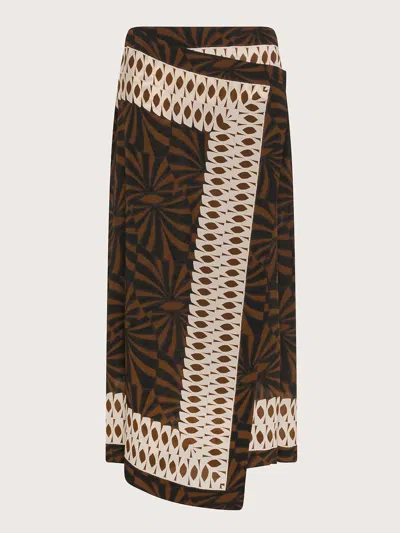 Seventy Women's Graphic Print Midi Skirt In Terra